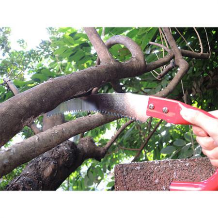Soteck böjd beskärningssåg för att skära medelstora grenar.