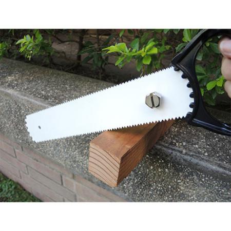 Double edge PVC saw for cutting angle wood.