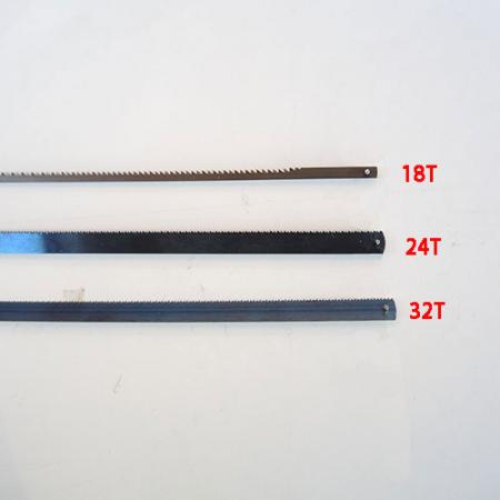 Coping Saw blades-18TPI for wood, 24TPI for plastic, 32TPI for metal.
