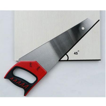 Hand Saw has 45 degree angle integrated into handle for easy marking out