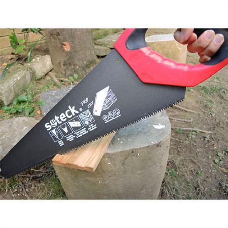 Lame de scie à main noire Soteck pour des coupes rapides dans le bois