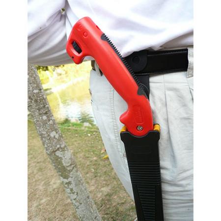 The included sheath can be connected to your belt with a belt loop.