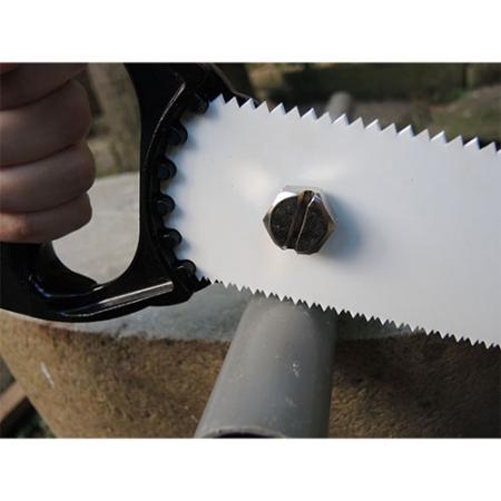 Double edge PVC saw for cutting PVC pipes.