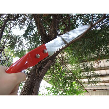 Soteck pruning saw with umbrella shaped handle.