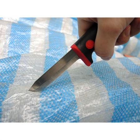Wrecking knife for cutting canvas floor cloth.