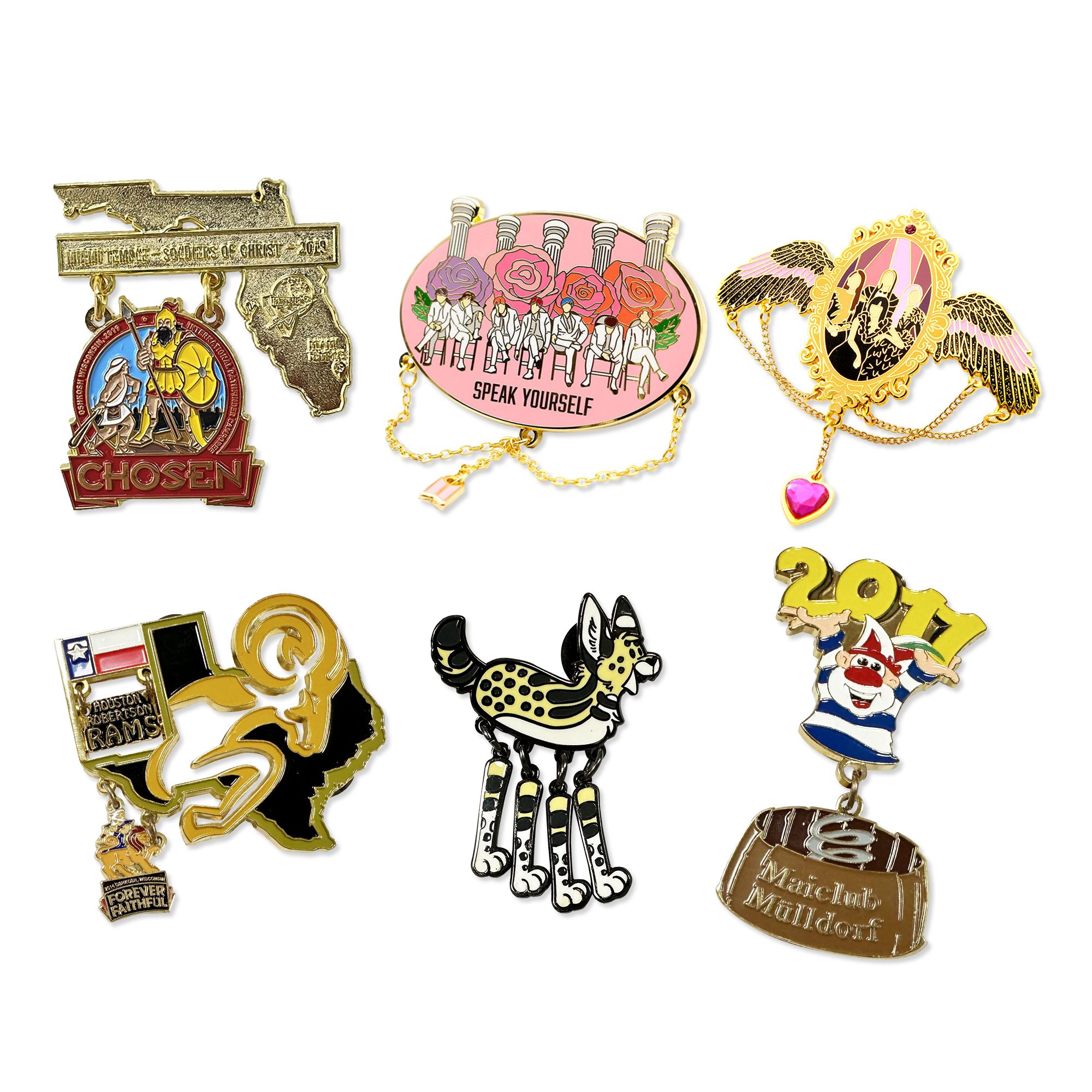 Custom Dangling Lapel Pin | OEM Manufacturer of Bespoke hanging lapel ...