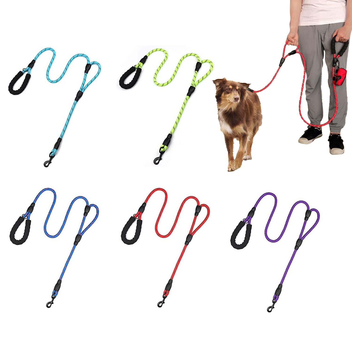 Custom Double Handle Leash | OEM Manufacturer of Two Handle Dog Leash ...