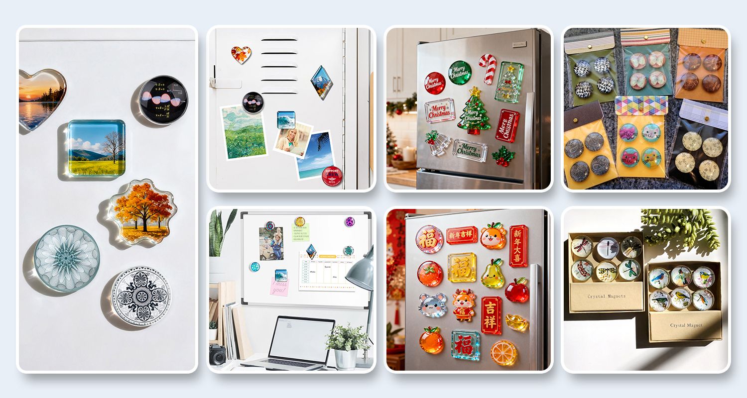 Imãs de Pedra de Vidro Personalizados Versáteis com Entrega Rápida