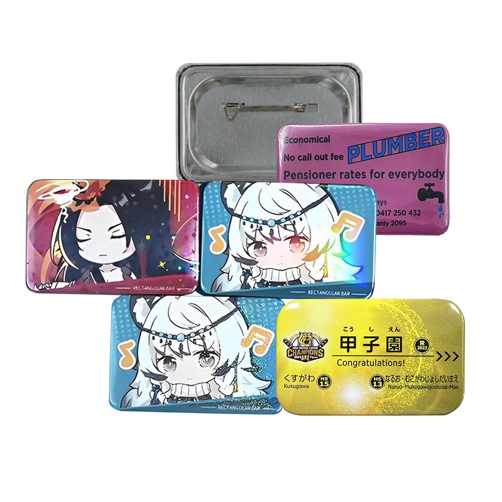 Custom Rectangle Button Badge | OEM Manufacturer of Custom Rectangle ...