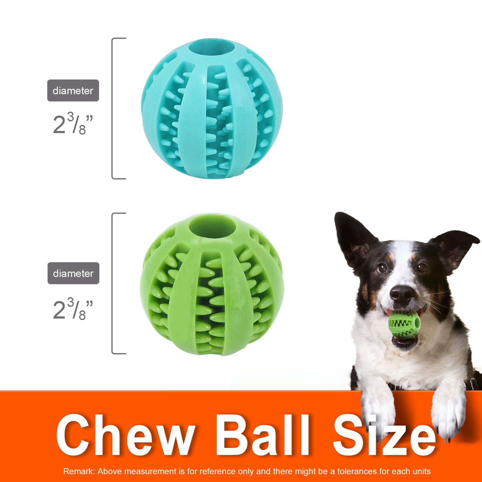 Palline Dispenser Per Cani - 2 Pezzi In Gomma Naturale, Per Giochi E Pulizia Denti - Foto 2