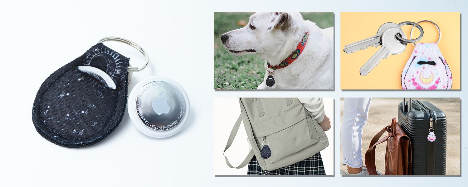 Benutzerdefinierte Neopren AirTag Halter Schlüsselanhänger mit vielseitiger Nutzung
