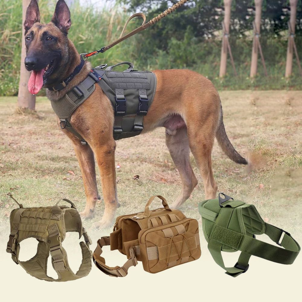 Nuevo Tactical Vest Harness For Dogs - K9 Military Training Vest (Unisex, S,M,L,XL)