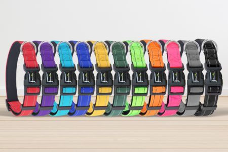 11 Farboptionen für reflektierende Hundehalsbänder
