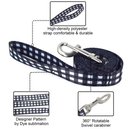 طوق كلب مزخرف بالمربعات الكلاسيكية متوفر في المخزون.