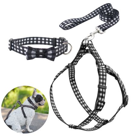 مجموعة طوق كلب مزخرف بالمربعات الكلاسيكية متوفرة في المخزون.