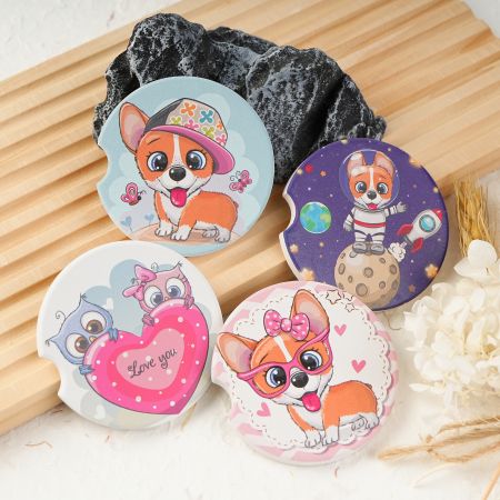 귀여운 세라믹 컵받침.