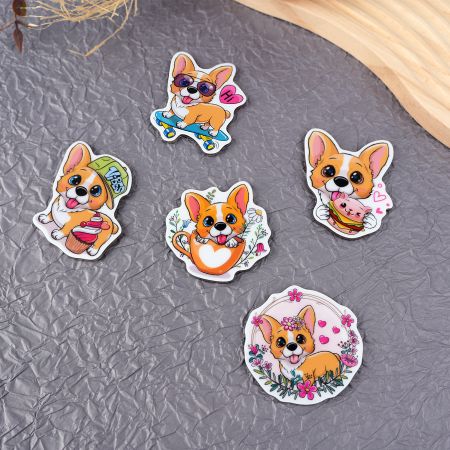 투명 아크릴 개 냉장고 자석.