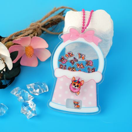 Llaveros de máquina de cápsulas de acrílico de animales.