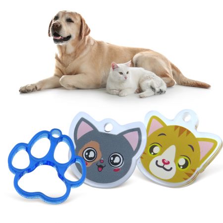 Étiquette pour animaux de compagnie en acrylique en gros avec motif pour chat.