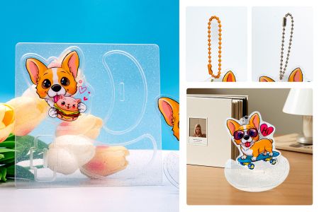 휴대하기 쉽고 다용도인 아크릴 로킹 스탠드 키체인