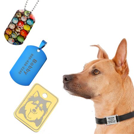 Pattern Aluminum Pet Tag - Pattern Anodized Aluminum Pet Tag