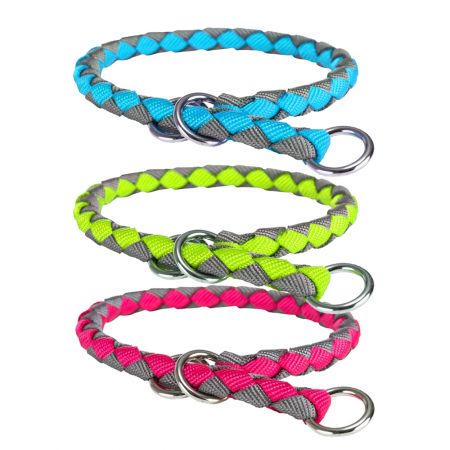 Nylon Braided Dog Collar w/ P Chain.