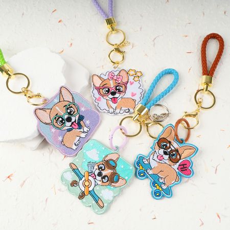 Promotional Braided Leather Key Wristlet Strap.