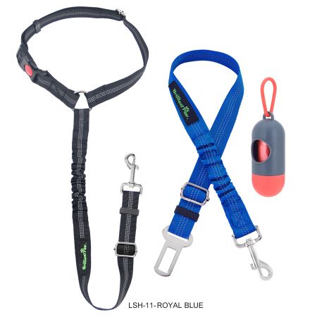 Royal Blue Headrest Seat Belt For Dogs.