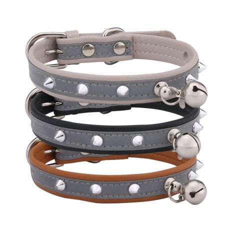 Vòng cổ mèo kẻ sỉ với chuông.