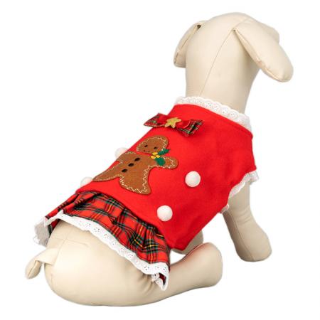 Платье для собаки на Рождество. - Платье для собаки на Рождество с юбкой.