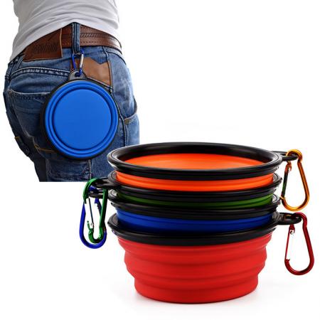 Collapsible Dog Bowl W / Carabiner.