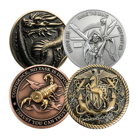 Durable UV-Printed 3D Challenge Coins.