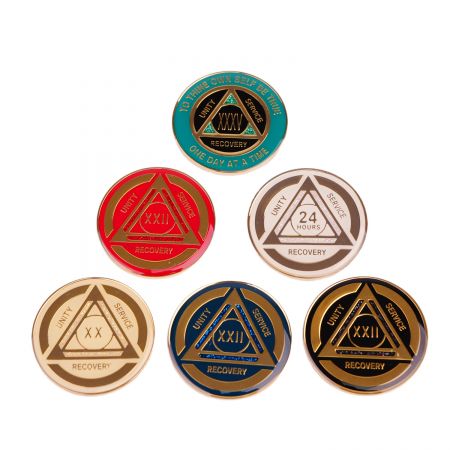 Moedas sobrias personalizadas de alta qualidade impressas em UV.