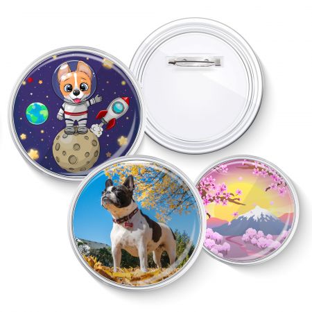 Distintivo de Botão de Acrílico Personalizado - Botão Transparente Reutilizável com Tamanho Personalizado