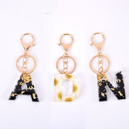 Personalized Alphabet Resin Keychain.