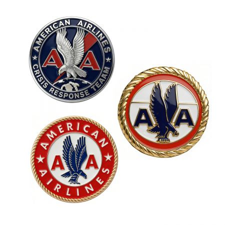 아메리칸 항공 핀 배지 제조업체.