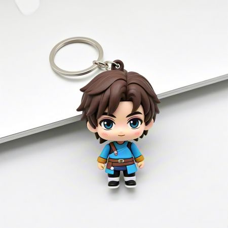 맞춤형 고무 만화 캐릭터 키체인.
