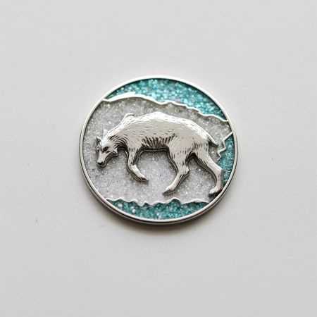 Épingle scintillante avec logo personnalisé.