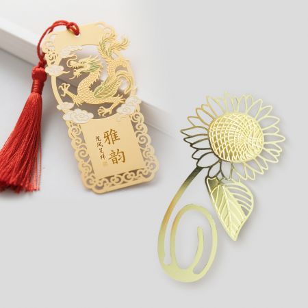 Marcador de Livro Personalizado. - Marcador de Livro de Metal Luxuoso Personalizado com Gravação.