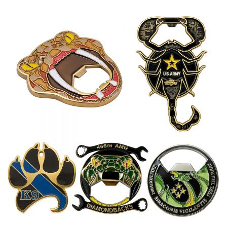 Promotional Challenge Coins With Bottle Opener.