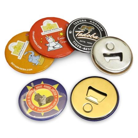 فتاحة زجاجات شارة زر مخصصة. - فتاحة زجاجات شارة زر مخصصة.