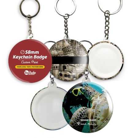 سلسلة مفاتيح شارة زر مخصصة - حلقة مفاتيح شارة زر مخصصة