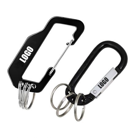 複数のランヤード付きカスタムカラビナクリップキーチェーン。