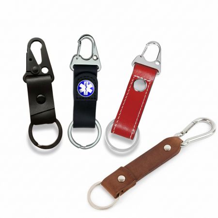 Custom Carabiner Leather Keychain - Custom Virorum Carabiner Leather Keychains Fabricator