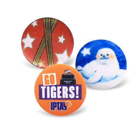 Durable Fabric Badges with Pin-back Fastener.
