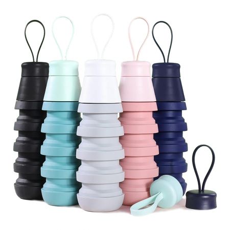 Eco-Friendly Collapsible Silicone Bottles.