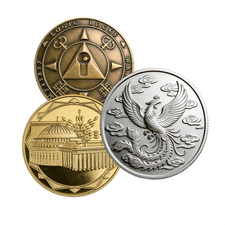 Moedas de Aniversário 3D Personalizadas.