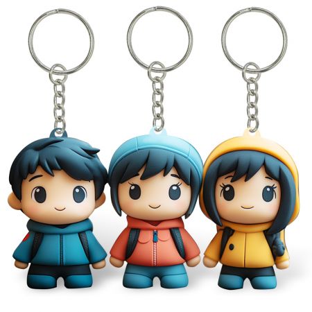 Персонализированный резиновый брелок в виде мультфильма.