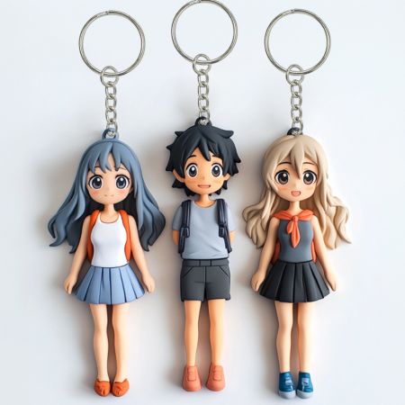 Резиновый брелок в виде 3D кубического персонажа.