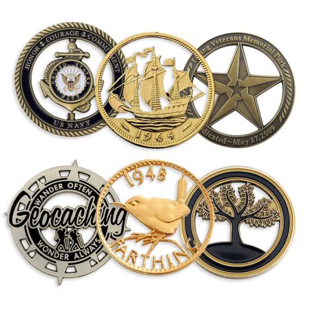 Moeda recortada personalizada.